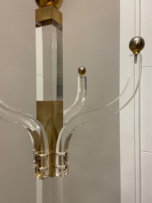 Metacrylate & Golden Brass Coat Rack, 1970s-NUC-1438667