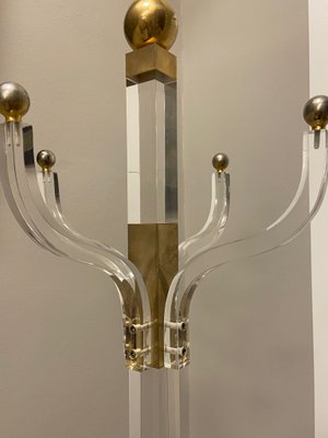 Metacrylate & Golden Brass Coat Rack, 1970s-NUC-1438667