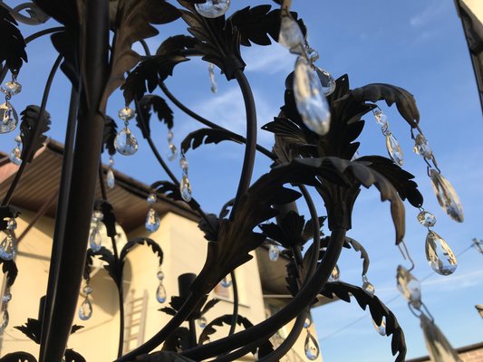 Metal and Crystal Chandelier, 1970s-WQQ-1442152