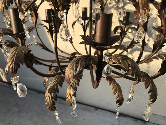 Metal and Crystal Chandelier, 1970s-WQQ-1442152