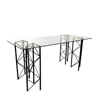 Metal and Glass Desk, Italy, 1970s-YUW-1287076