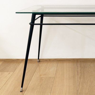 Metal and Glass Dining Table, 1970s-CQZ-681728