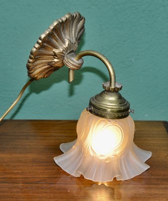 Metal and Glass Wall Light, 1950s-ROJ-1398365