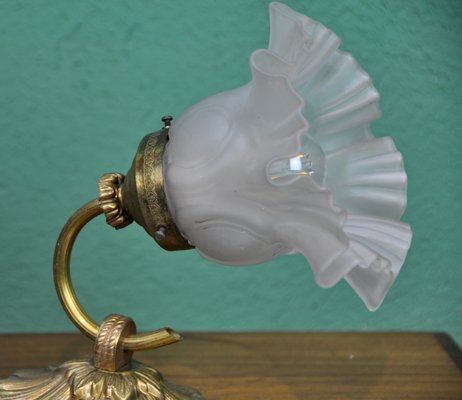 Metal and Glass Wall Light, 1950s-ROJ-1398365