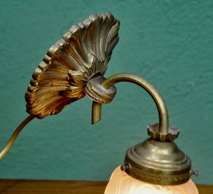 Metal and Glass Wall Light, 1950s-ROJ-1398365