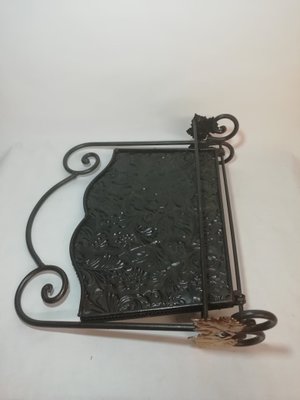 Metal and Gold Leaf Magazine Rack, 1970s-RGF-672213