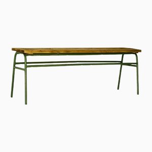 Metal and Pine Bench, 1970s-ALG-1354679