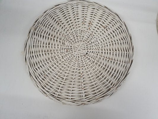 Metal and Rattan Wire Stool, 1950s-ZO-634475