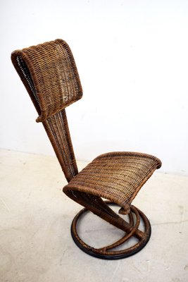 Metal and Wicker Dining Chair Attributed to Marzio Cecchi for Studio Most, 1960s-AOL-690161