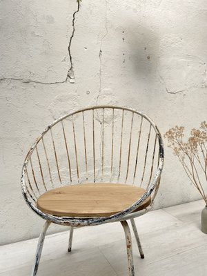 Metal and Wood Basket Armchair-UX-1768598