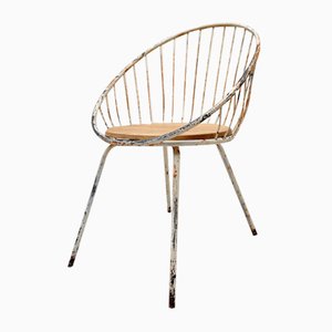 Metal and Wood Basket Armchair-UX-1768598