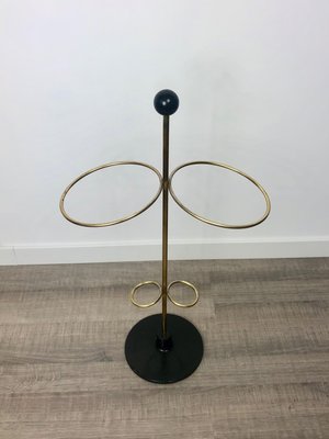 Metal & Brass Red Cone Umbrella Stand from Vitra, Italy, 1970s-LYQ-1171769