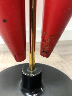 Metal & Brass Red Cone Umbrella Stand from Vitra, Italy, 1970s-LYQ-1171769