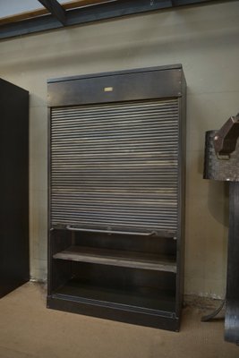 Metal Filing Cabinet with Shutter from Ronéo, 1950s-NEN-2041852