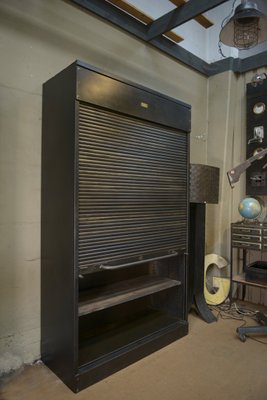 Metal Filing Cabinet with Shutter from Ronéo, 1950s-NEN-2041852