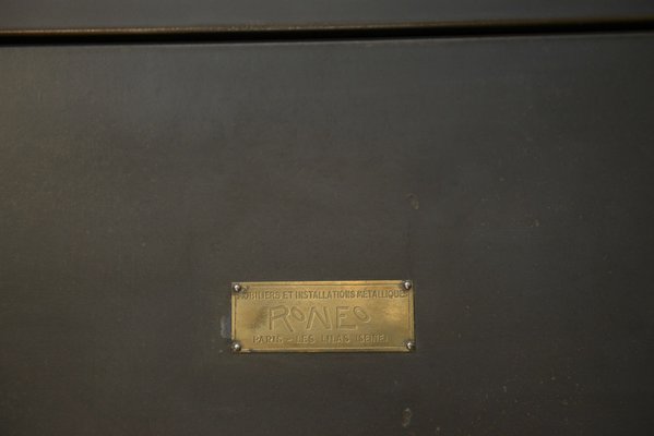 Metal Filing Cabinet with Shutter from Ronéo, 1950s-NEN-2041852