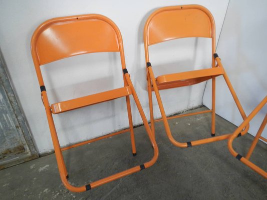 Metal Folding Chairs, 1970s, Set of 3-WWQ-1783421