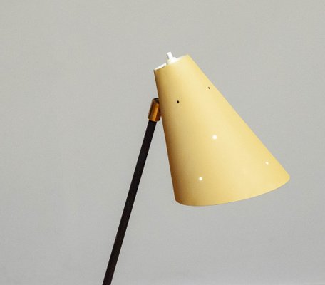 Metal Grasshopper Giraffe Floor Reading Lamp with Vanille Shade, Sweden, 1940s-JE-1802151