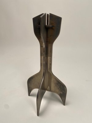 Metal Sculptural Candleholders attributed to Marcel Breuer for Gavina, 1960s, Set of 2-KKZ-1814214