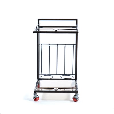 Metal & Smoked Glass Serving Trolley, 1970s-UL-276665