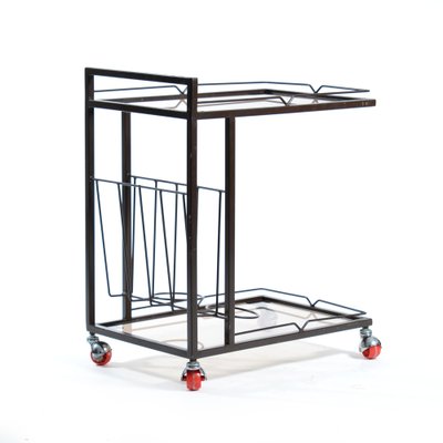 Metal & Smoked Glass Serving Trolley, 1970s-UL-276665