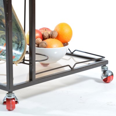 Metal & Smoked Glass Serving Trolley, 1970s-UL-276665