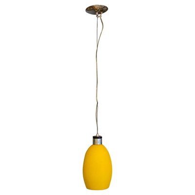 Metal Spot Monopunto Yellow Glass Pendant, Italy, 1980s-YUW-946198