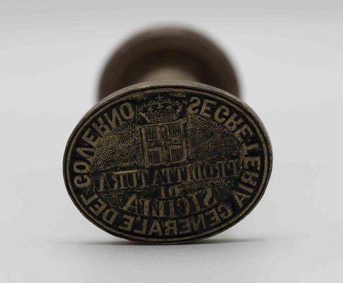 Metal Stamp with Wooden Handle, Italy, 19th Century-ZCI-2025149