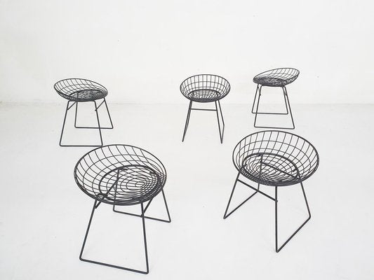 Metal Wire KM05 Stool attributed to Cees Braakman for Pastoe, the Netherlands, 1958-ZO-1797706