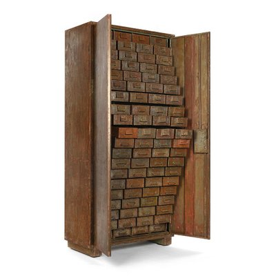 Metal Workshop Cabinet with 80 Drawers, 1920s-NQ-653996