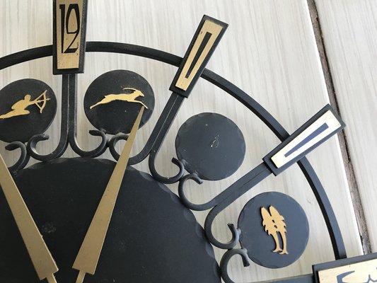 Metal Zodiac Wall Clock, Germany, 1970s-WQQ-1240999