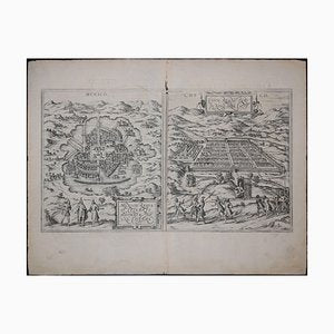 Mexico City & Cusco Antique Map, Civitates Orbis Terrarum by Braun & Hogenberg 1572-1617-ZCI-756811