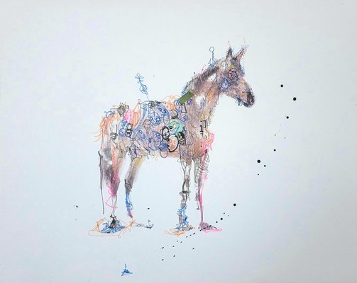 Michael Alan, Horse Face, 2021, Pencil on Paper-CHG-2025396