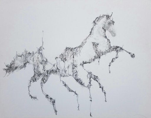 Michael Alan, Horse Rider, 2021, Pencil & Ink on Paper-CHG-2025560