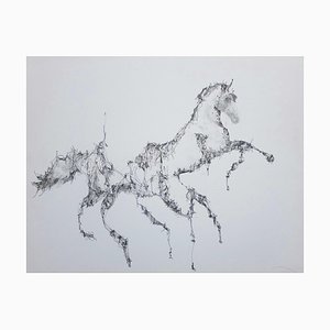 Michael Alan, Horse Rider, 2021, Pencil & Ink on Paper-CHG-2025560