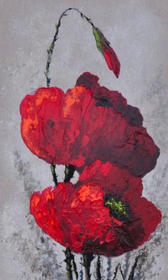 Michèle Kaus, Les Coquelicots 1, 2020, Acrylic on Canvas-QNR-1769686