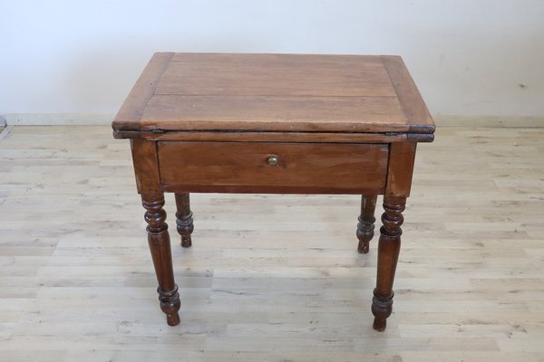 Mid 19th Century Italian Kitchen Table with Opening Top in Poplar Wood-DCO-1750163