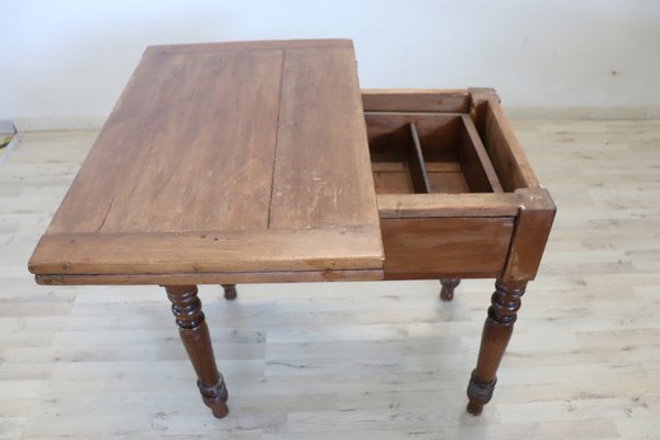 Mid 19th Century Italian Kitchen Table with Opening Top in Poplar Wood-DCO-1750163