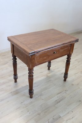 Mid 19th Century Italian Kitchen Table with Opening Top in Poplar Wood-DCO-1750163