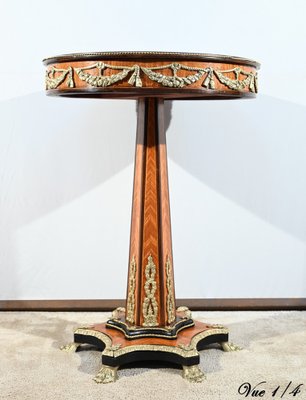 Mid-19th Century Napoleon III Restoration Pedestal Table in Precious Wood-RVK-1800279