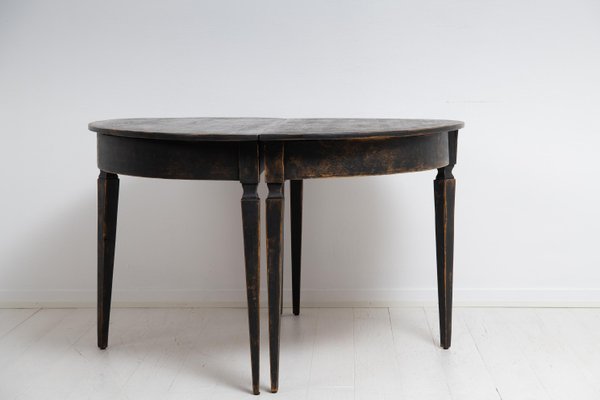 Mid 19th Century Northern Swedish Black Demi-Lune Tables, Set of 2-MJF-1225962