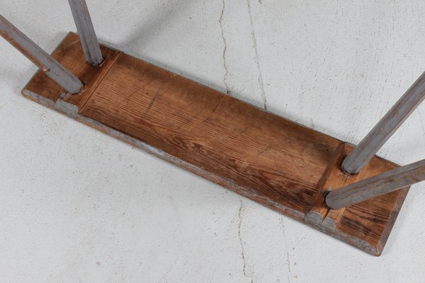 Mid 19th Century Swedish Bench in Pine with Fragments of Grey Paint-QQ-1725526