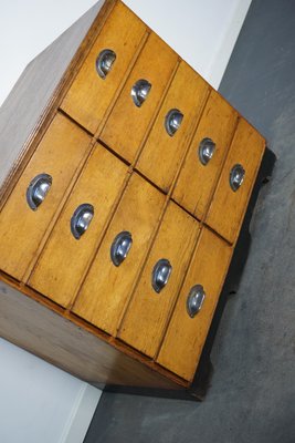 Mid-20th Century German Oak Pine Apothecary Cabinet or Bank of Drawers-XO-1191558