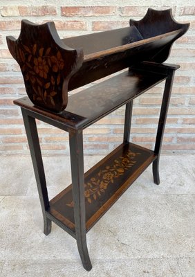 Mid 20th Century Modernist French Wooden Magazine Rack with Marquetry, 1950s-NOU-1730370