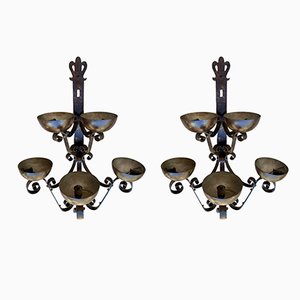 Mid 20th Century Spanish Iron Sconces, Set of 2-NOU-1220714