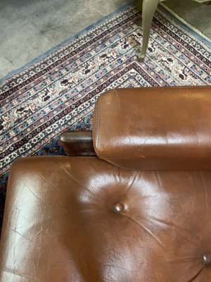 Mid-Centry Leather and Mahogany Chairs, Set of 2-NSG-2041613