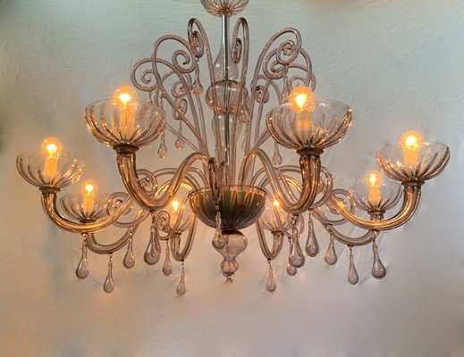 Mid-Century 8-Arm Chandelier from Cesare Toso, 1960s-XQC-791989