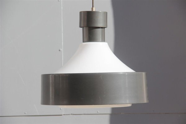 Mid-Century Acrylic Glass and Metal Pendant Lamp by Elio Martinelli, 1950s-EH-552359