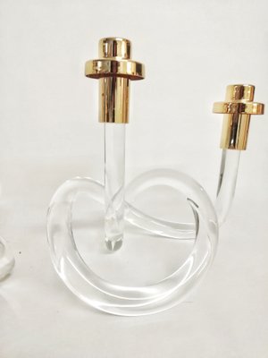 Mid-Century Acrylic Glass Candleholders by Dorothy Thorpe, Set of 2-RGF-640801