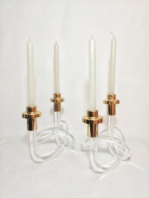 Mid-Century Acrylic Glass Candleholders by Dorothy Thorpe, Set of 2-RGF-640801